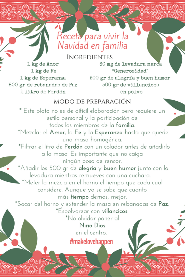 Receta para vivir la Navidad en familia